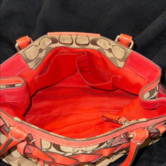 Coach Vintage Authentic Orange Beige shoulder Bag - Picture 13 of 16